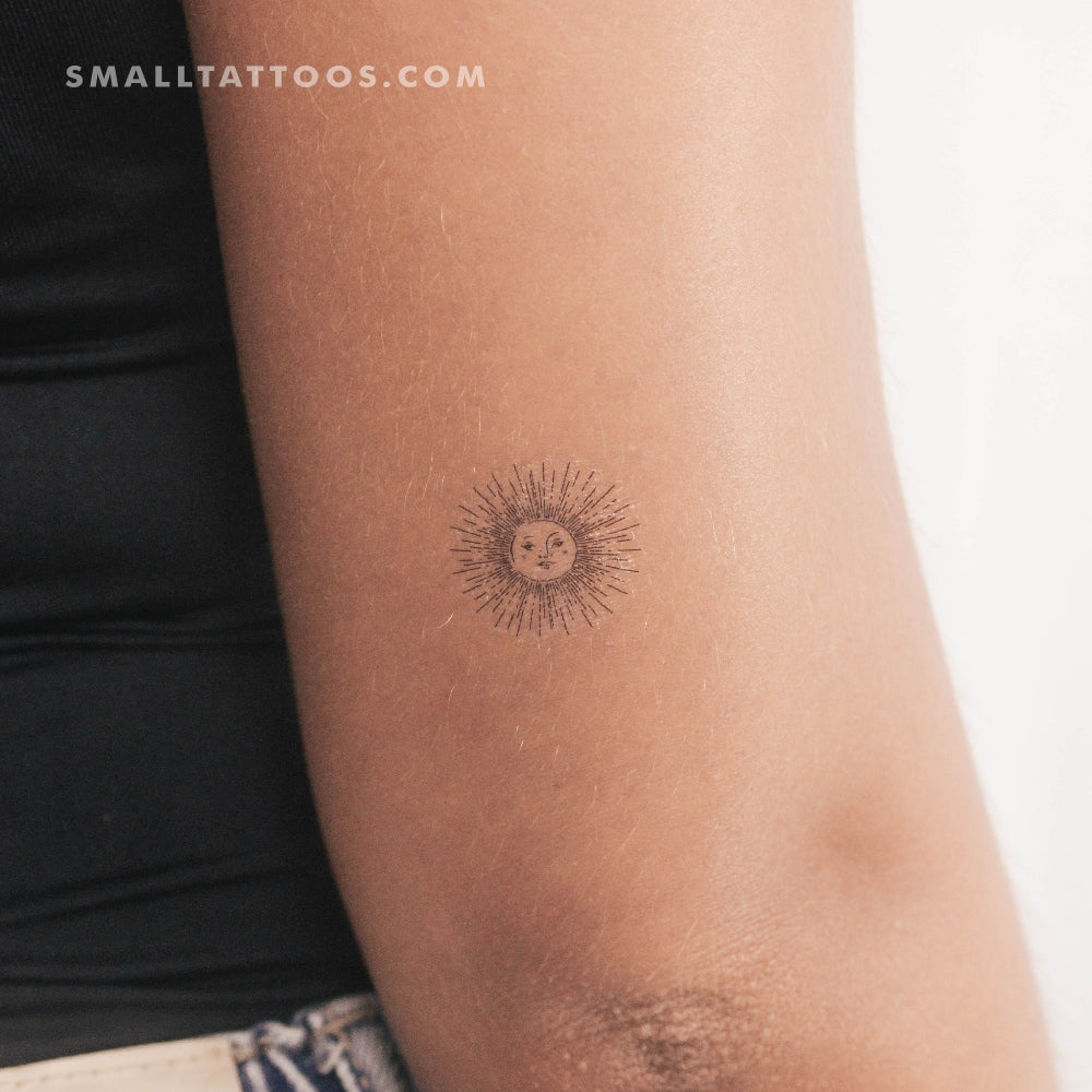 Tatuaje temporal de sol feliz (juego de 3)