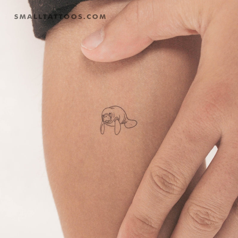 Small Manatee Temporary Tattoo (Set of 3)