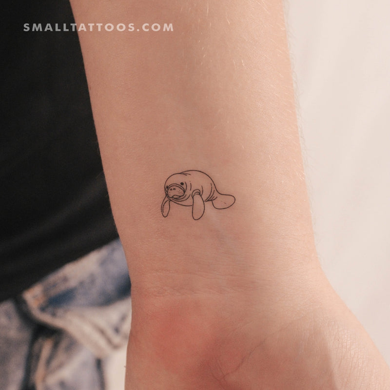 Small Manatee Temporary Tattoo (Set of 3)