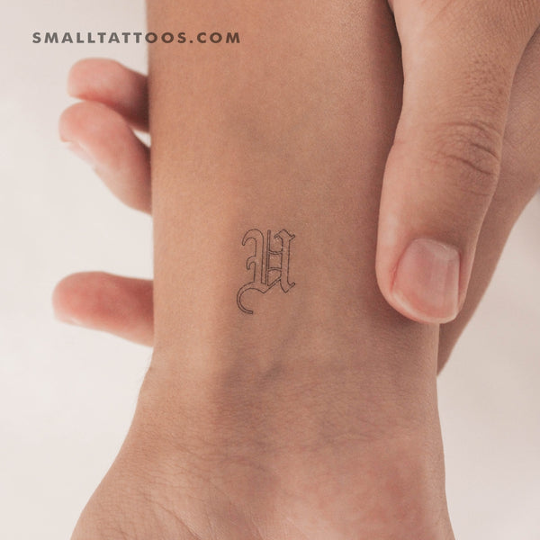 Old English U Letter Temporary Tattoo (Set of 3)