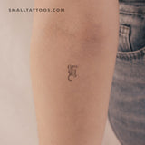 Old English L Letter Temporary Tattoo (Set of 3)