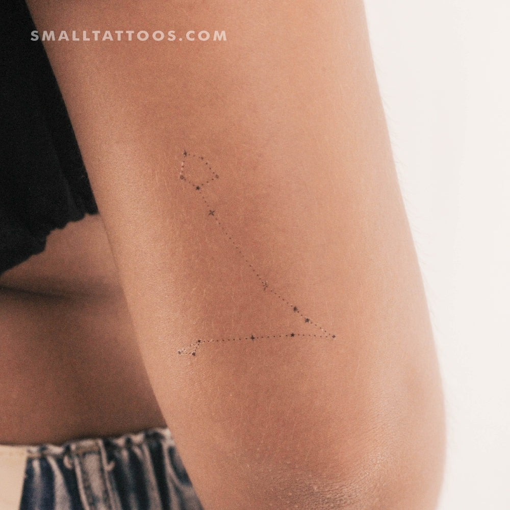 Tatuaje temporal minimalista de la constelación de Piscis de Puntuak (juego de 3)