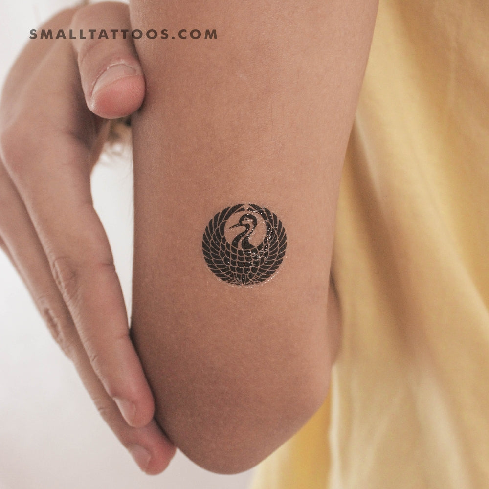 Tatuaje temporal de cresta de grulla (juego de 3)