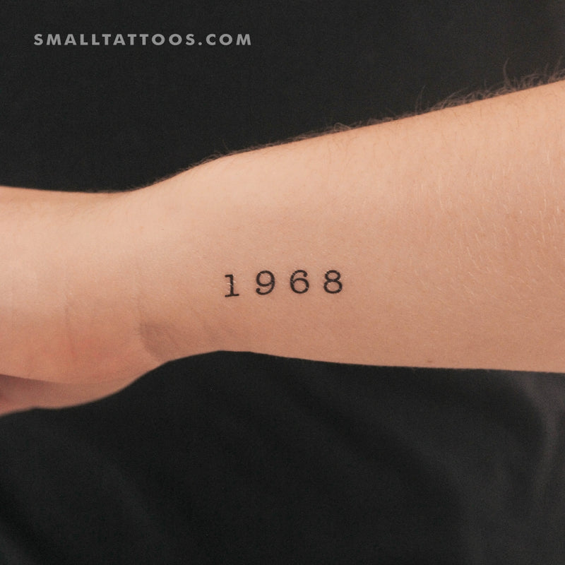 1968 Birth Year Temporary Tattoo (Set of 3)