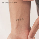 1960 Birth Year Temporary Tattoo (Set of 3)