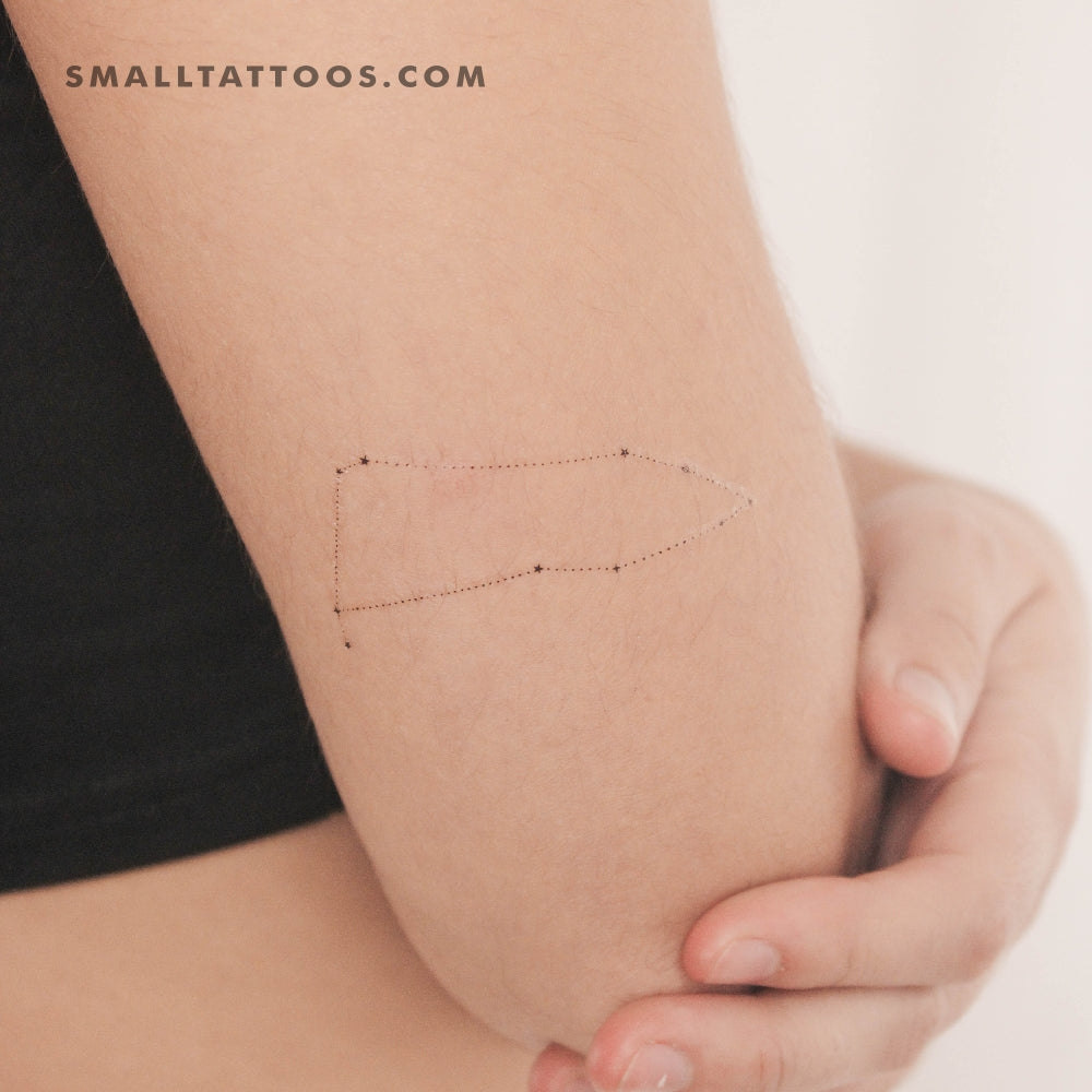 Tatuaje temporal minimalista de la constelación de Capricornio de Puntuak (juego de 3)