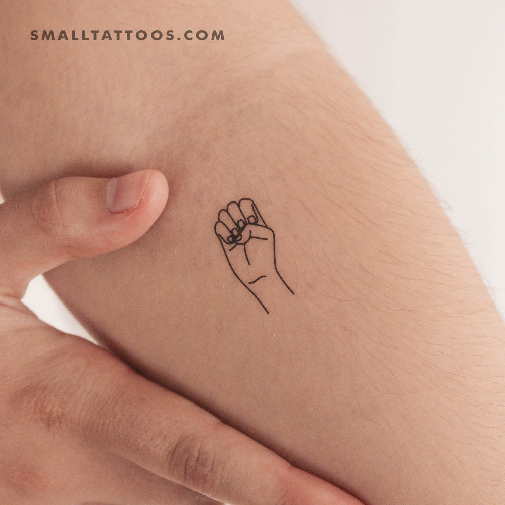Sign Language E Temporary Tattoo (Set of 3)