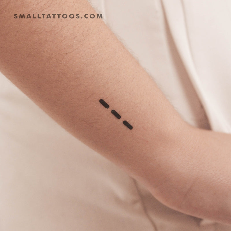 Morse Code O Temporary Tattoo (Set of 3)