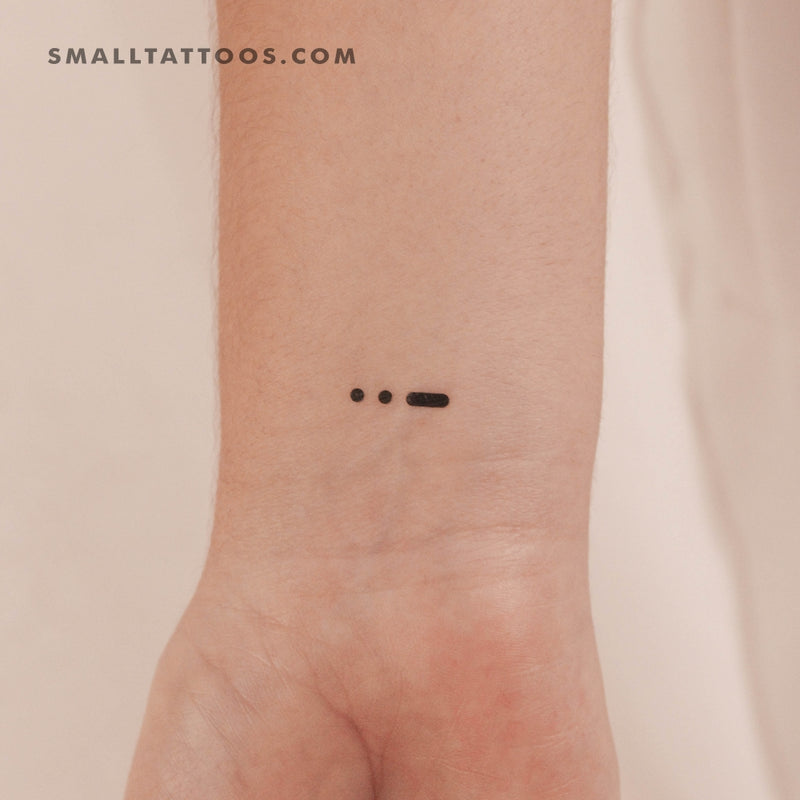 Morse Code U Temporary Tattoo (Set of 3)