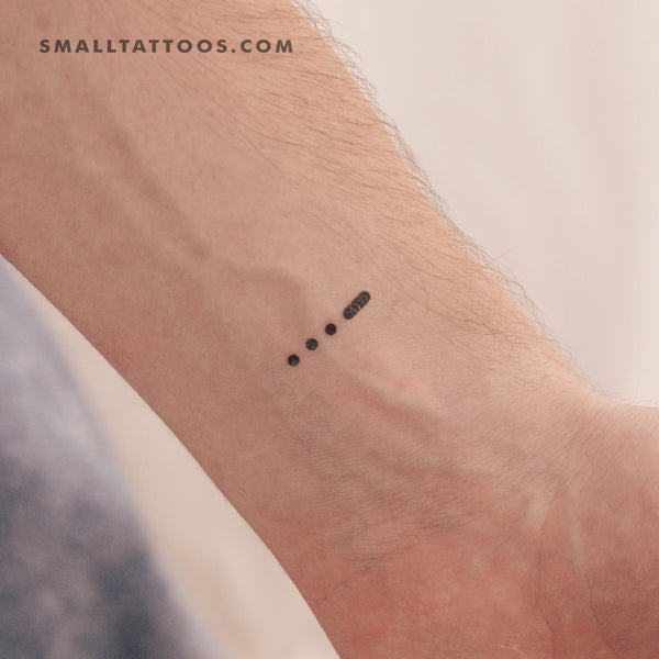 Morse Code V Temporary Tattoo (Set of 3)