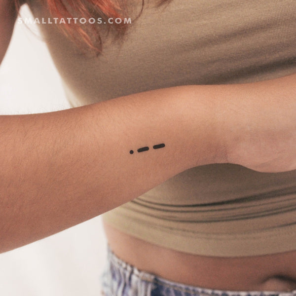 Morse Code W Temporary Tattoo (Set of 3)