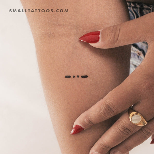 Morse Code X Temporary Tattoo (Set of 3)