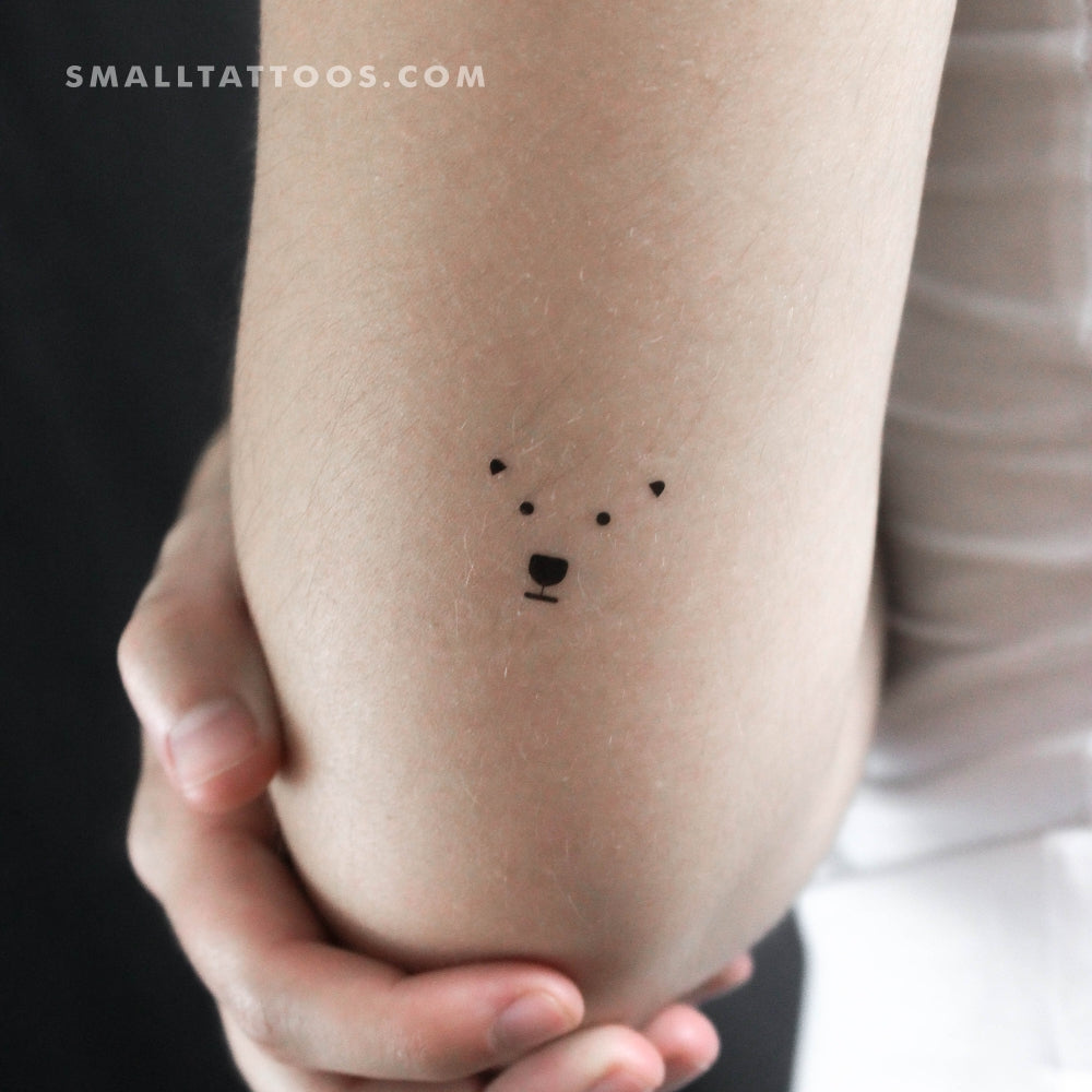 Tatuaje temporal de cara de oso polar (juego de 3)
