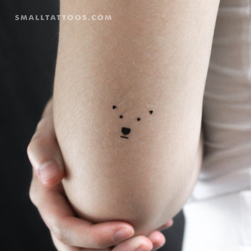 Polar Bear Face Temporary Tattoo (Set of 3)