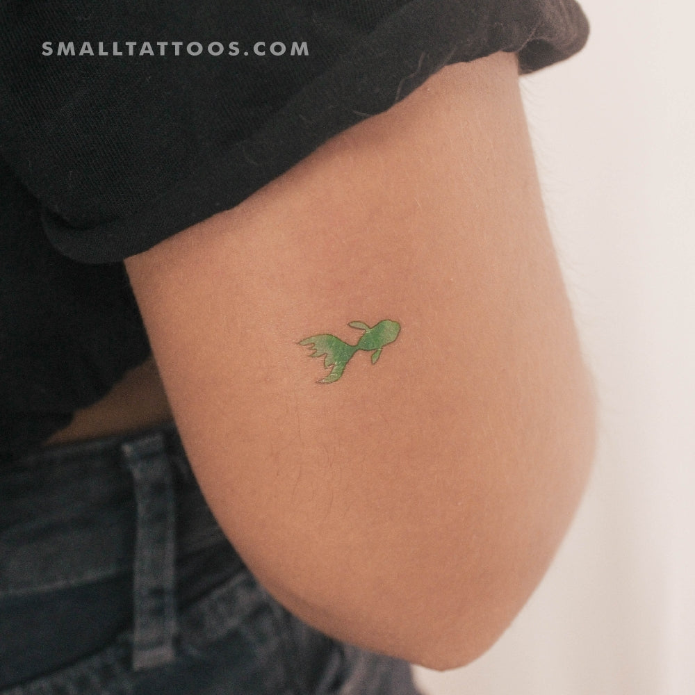 Tatuaje temporal de pez verde (juego de 3)