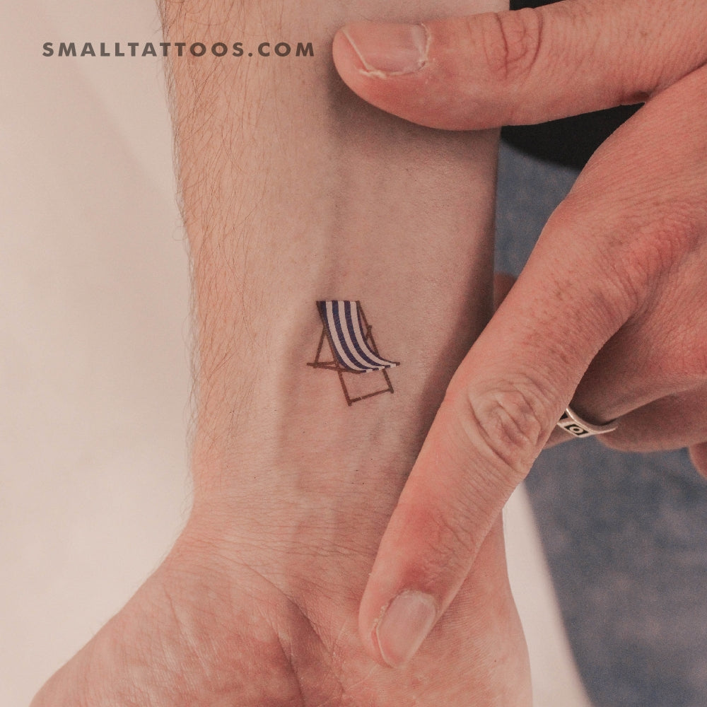 Tatuaje temporal de silla de playa a rayas (juego de 3)