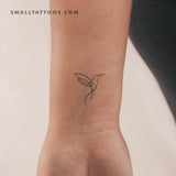 Single Line Hummingbird Temporary Tattoo (Set of 3)