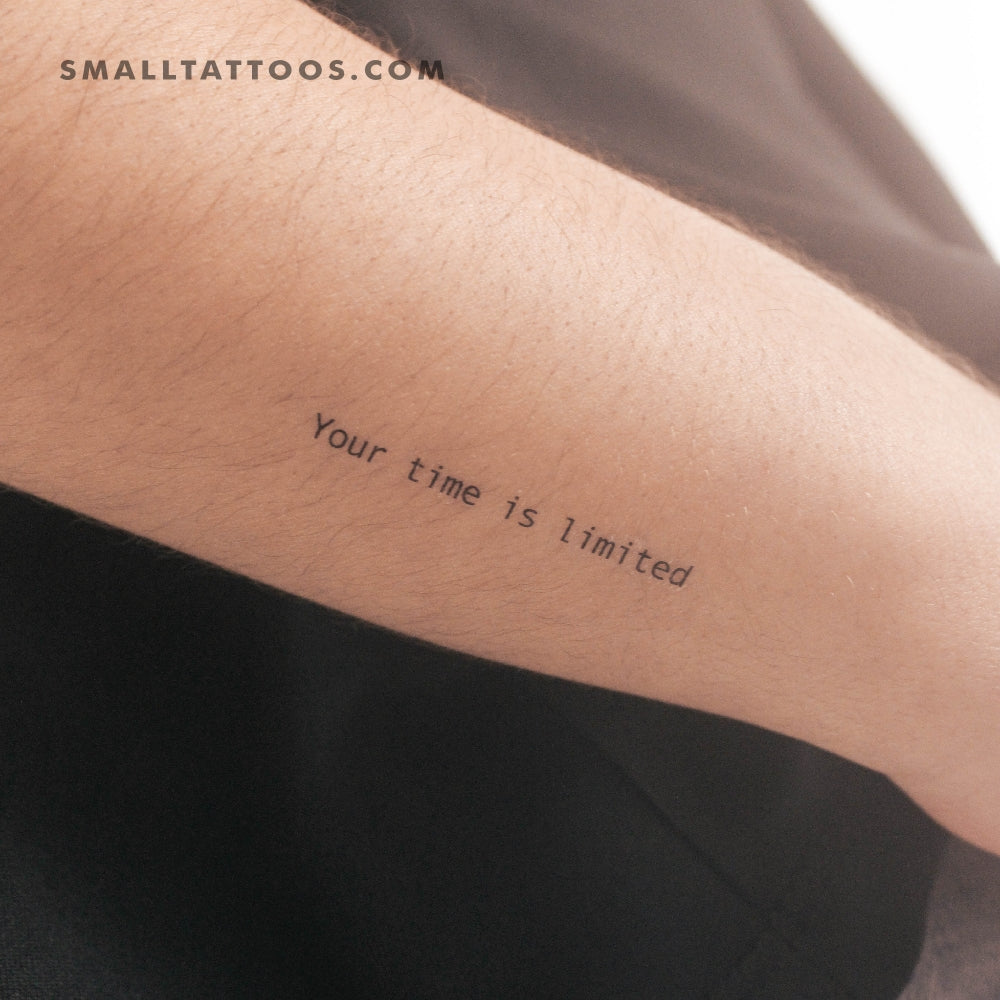 Tatuaje temporal "Tu tiempo es limitado" (juego de 3)