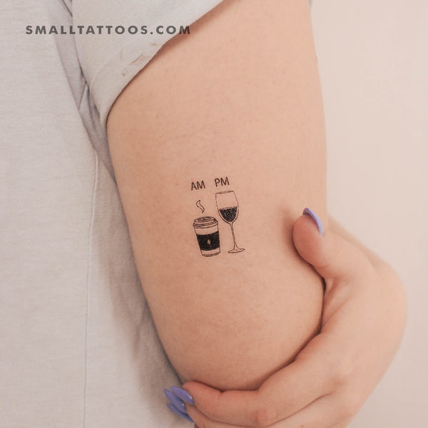 Coffee and Wine Temporary Tattoo (Set of 3)