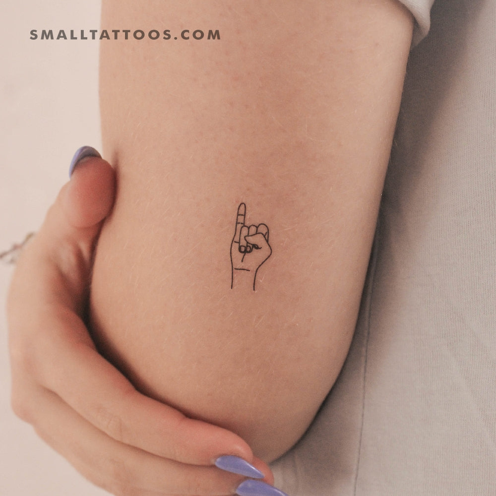 Tatuaje temporal de lenguaje de señas I (juego de 3)