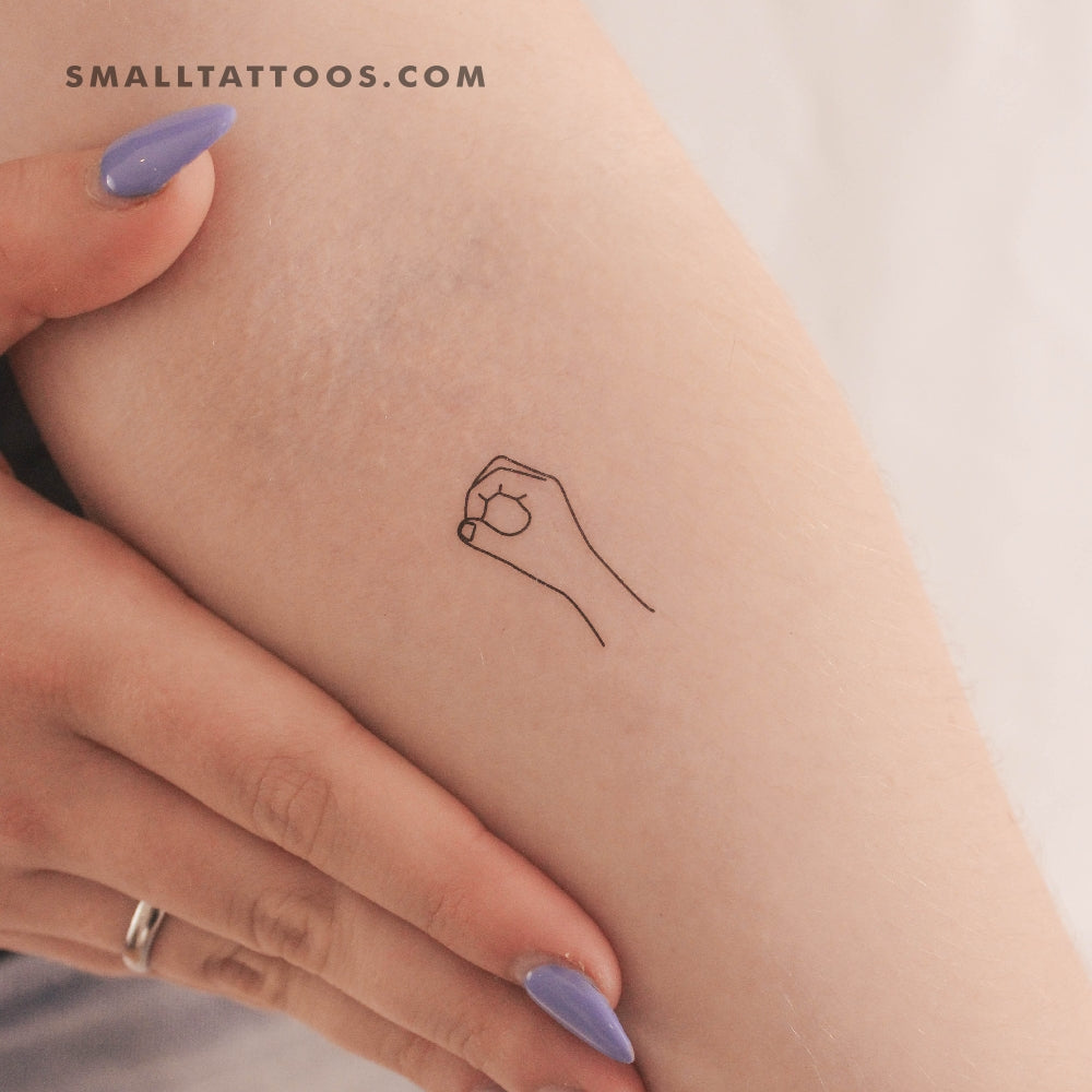 Tatuaje temporal de lenguaje de señas O (juego de 3)