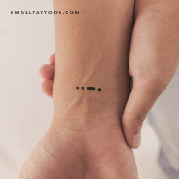 Morse Code F Temporary Tattoo (Set of 3)