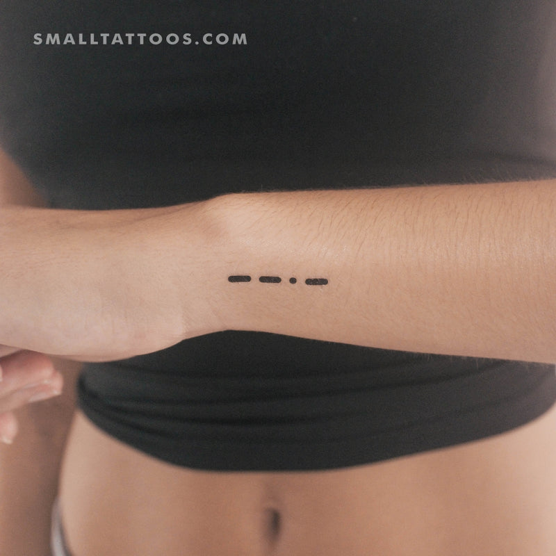 Morse Code Q Temporary Tattoo (Set of 3)