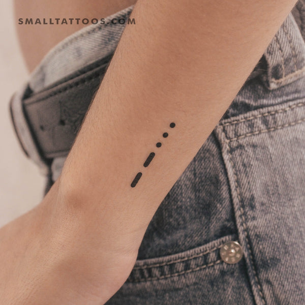 Morse Code 7 Temporary Tattoo (Set of 3)