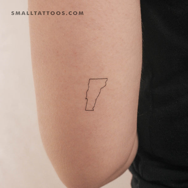 Vermont Map Outline Temporary Tattoo (Set of 3)