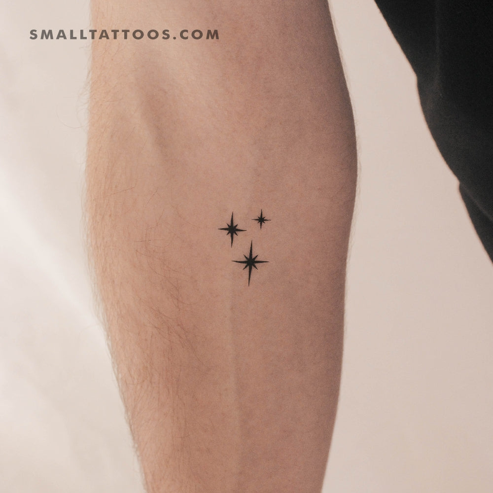 Tatuaje temporal pequeño de polvo de estrellas y destellos (juego de 3)