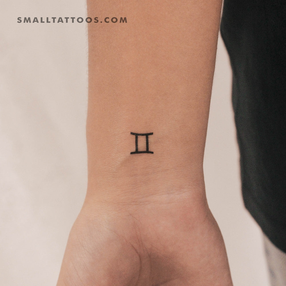 Tatuaje temporal del símbolo del zodiaco Géminis (juego de 3)