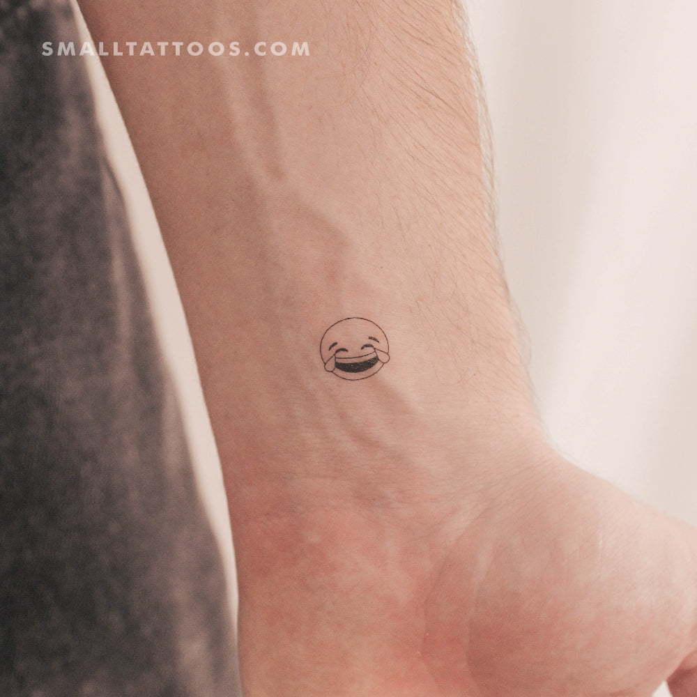 Tatuaje temporal de emoji de lágrimas de alegría (juego de 3)