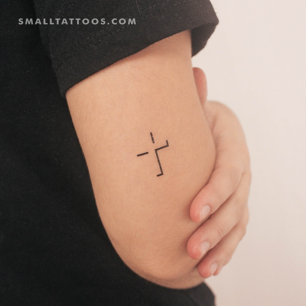 Tatuaje temporal minimalista de sombra cruzada (juego de 3)