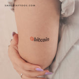 Bitcoin Wordmark Temporary Tattoo (Set of 3)