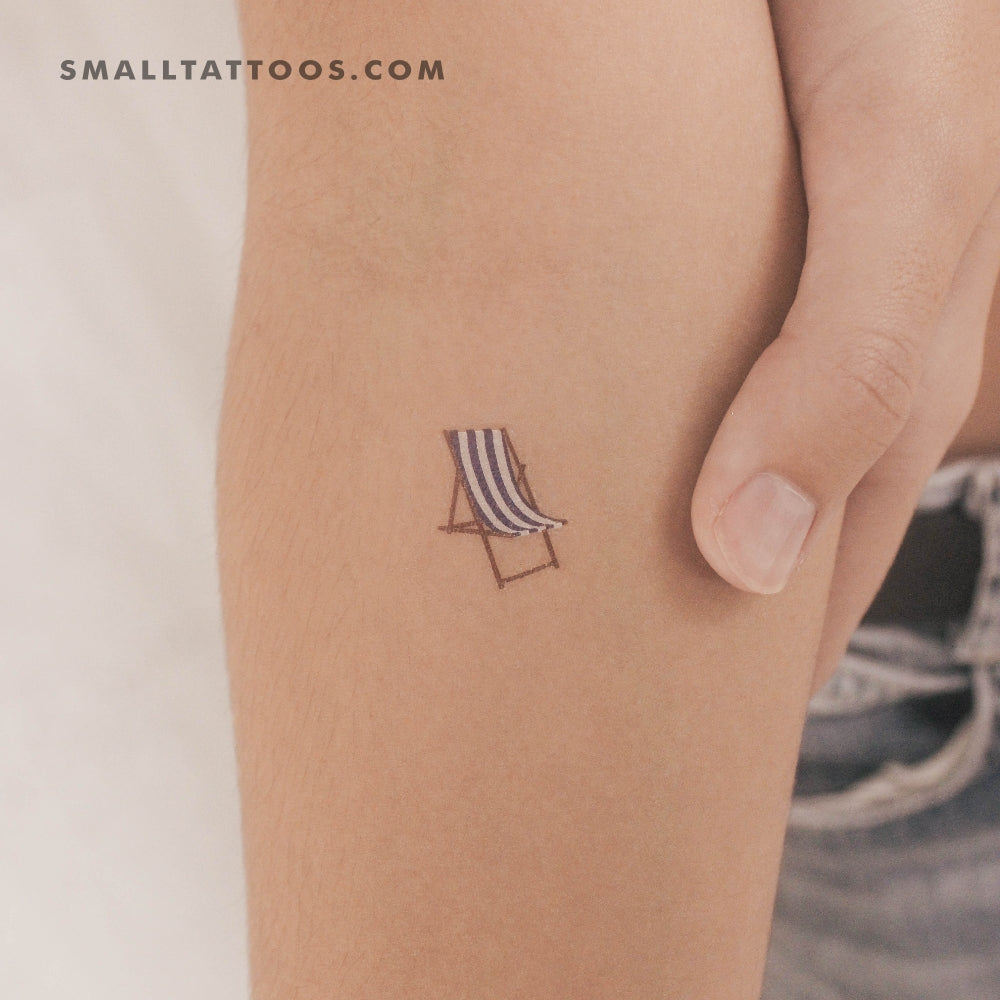 Tatuaje temporal de silla de playa a rayas (juego de 3)