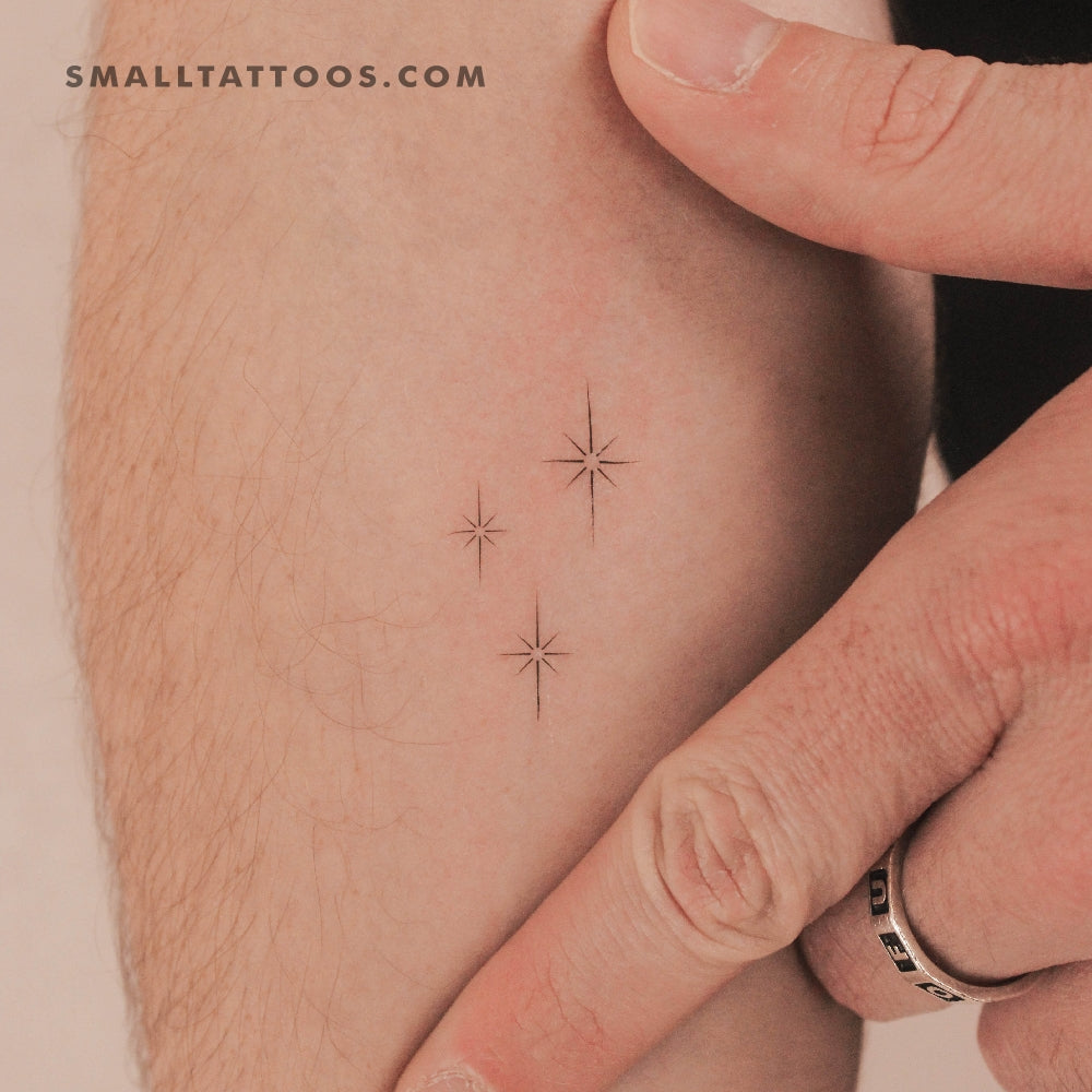 Tatuaje temporal de polvo de estrellas y destellos (juego de 3)