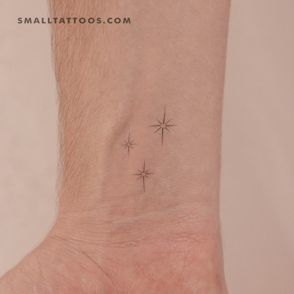Tatuaje temporal de polvo de estrellas y destellos (juego de 3)