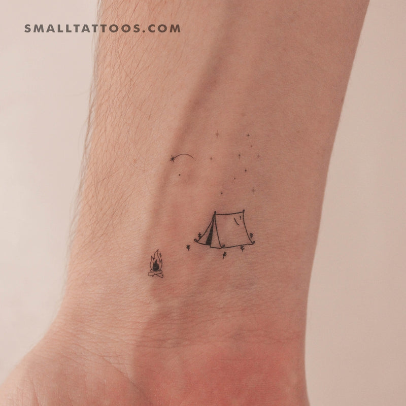 camping tattoo Camping Temporary Tattoo (Set of 3)