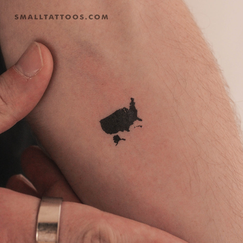 Tatuaje temporal pequeño de mapa de Estados Unidos (juego de 3)