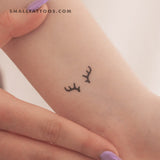 Minimalist Antlers Temporary Tattoo (Set of 3)