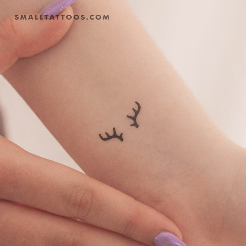 Minimalist Antlers Temporary Tattoo (Set of 3)