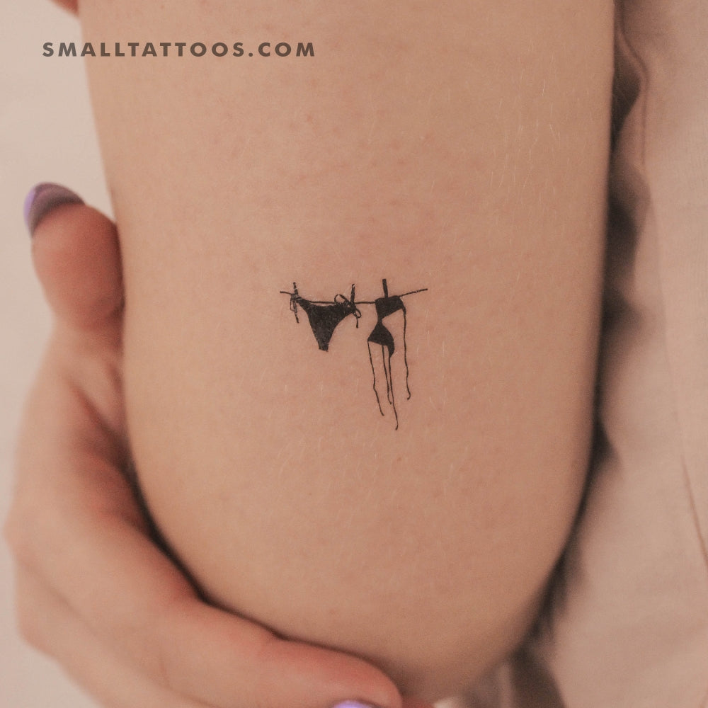 Tatuaje temporal de bikini secándose (juego de 3)