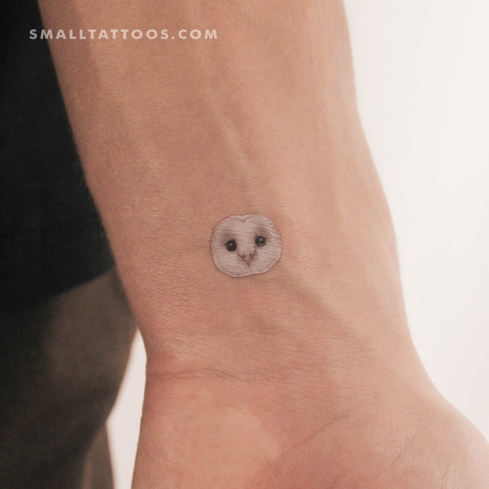 Tatuaje temporal de cara de lechuza común (juego de 3)