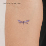 Watercolor Blue Dragonfly Temporary Tattoo (Set of 3)