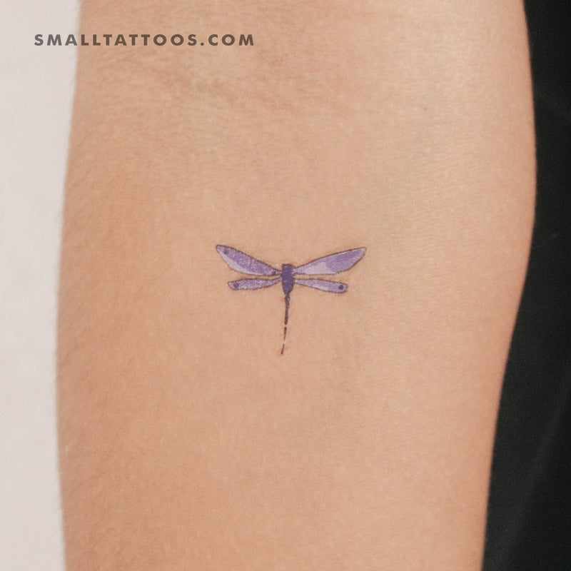 Watercolor Blue Dragonfly Temporary Tattoo (Set of 3)