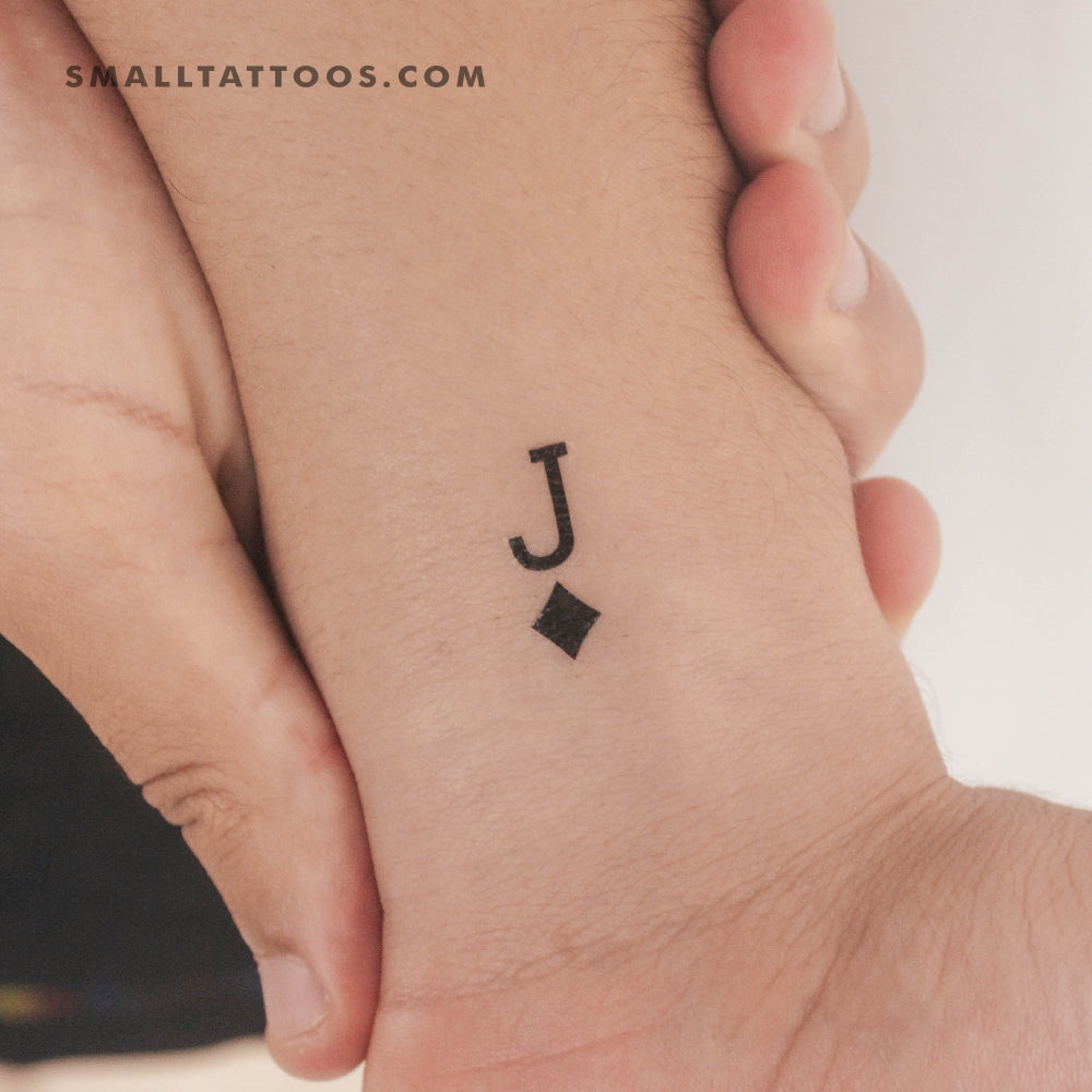 Black Jack Of Diamonds Temporary Tattoo (Set of 3)