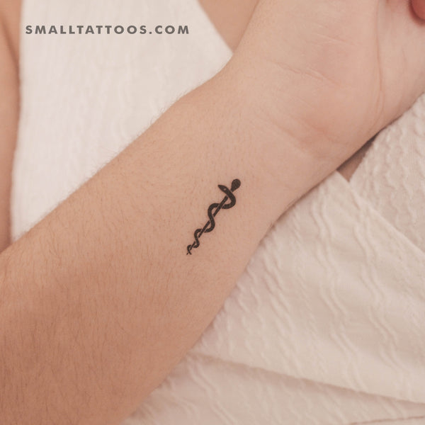 Rod Of Asclepius Temporary Tattoo (Set of 3)