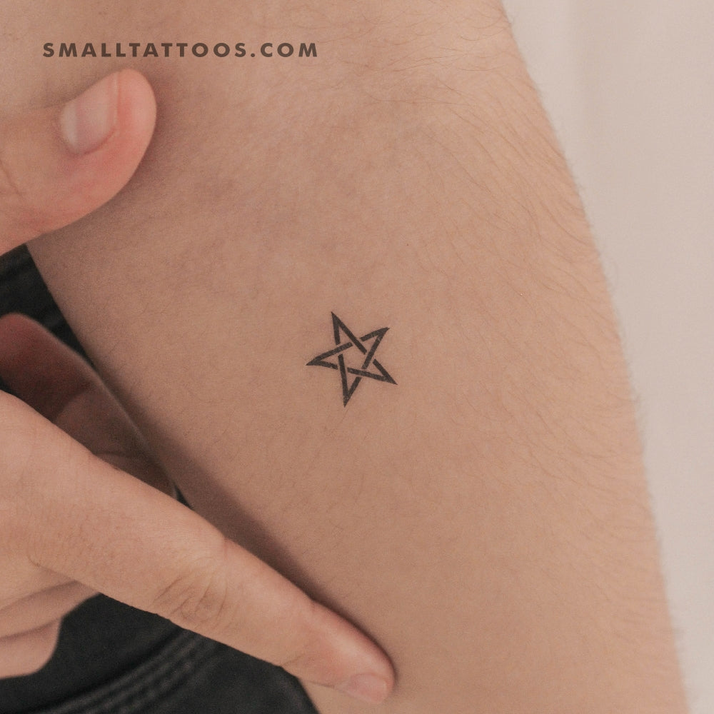 Tatuaje temporal de pentagrama entrelazado (juego de 3)