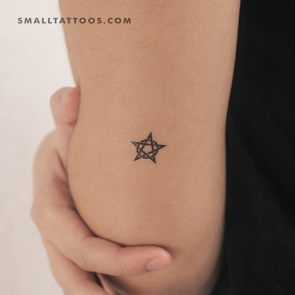 Tatuaje temporal de pentagrama circunscrito (juego de 3)