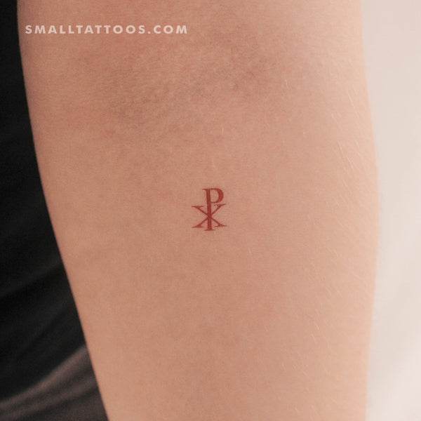 Red Chi Rho Temporary Tattoo (Set of 3)